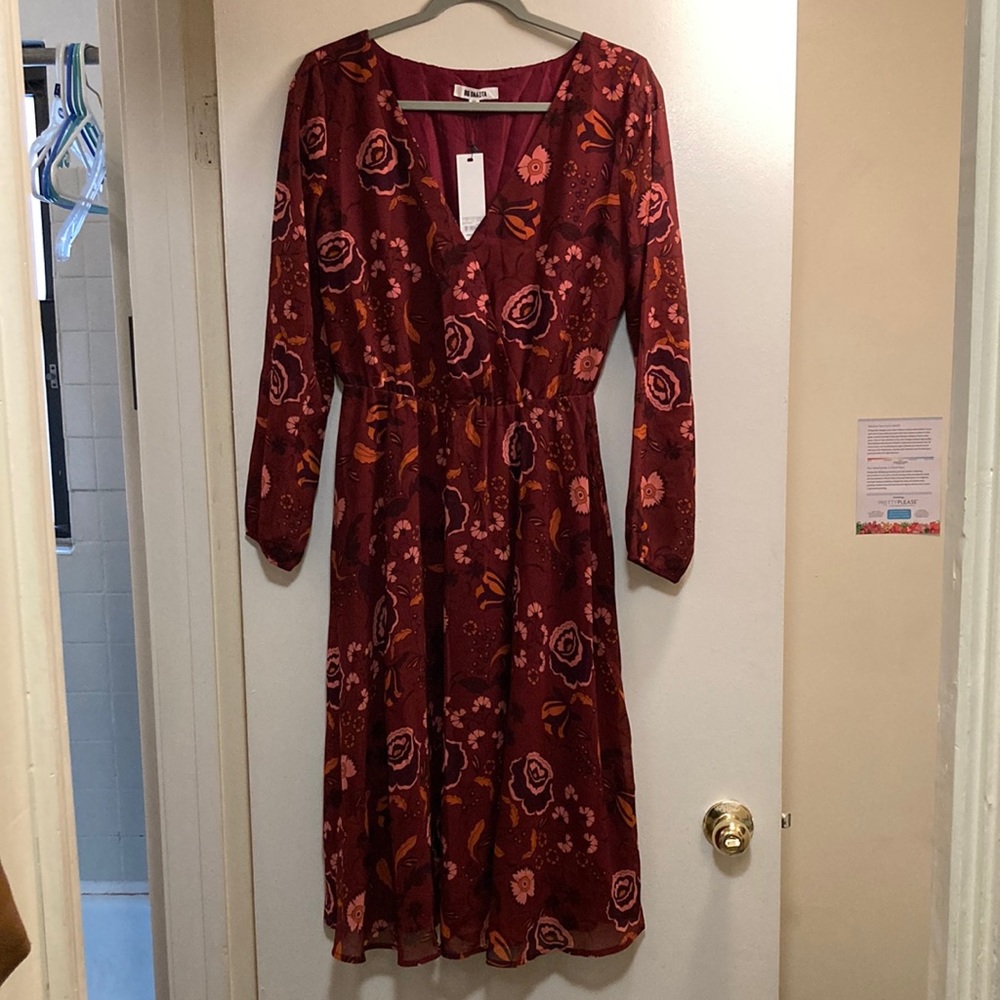 Floral lined chiffon dress by BB Dakota (purchased from Modcloth) in size M.